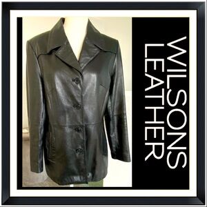 “Vintage Wilson’s Genuine Leather” Women’s Sz Large Black Jacket